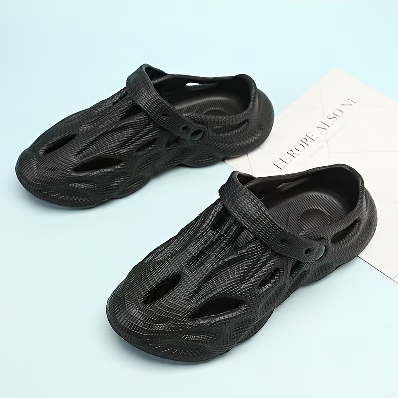 mens fashion plain color clogs anti skid closed toe slides slippers quick drying foam runners for indoor outdoor shower beach pool details 7