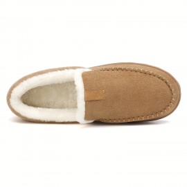 Men's Solid Warm Cozy Slides, Comfortable Fuzzy Soft Slippers, Plush Comfy Non-slip Home Shoes For Indoor Outdoor Bedroom, Winter