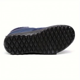 Men's Casual Snow Boots, Anti-skid Windproof Slip On Ankle Boots With Fuzzy Lining For Outdoor, Autumn And Winter