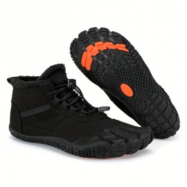 Men's No Tie Water Repellent Snow Boots Thermal Winter Shoes Boots, Casual Walking Shoes