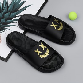 Men's Comfy Slides, Casual Non Slip Slippers, Open Toe Shoes For Indoor Outdoor Beach Shower