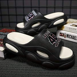 Men's Cloud Slides Pillow Slippers, Comfortable Lightweight Open-toe Shoes For Indoor Outdoor Shower Bathroom, Spring And Summer