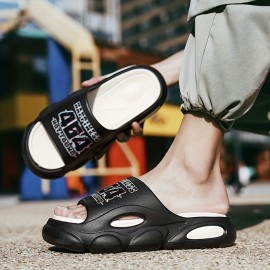 Men's Cloud Slides Pillow Slippers, Comfortable Lightweight Open-toe Shoes For Indoor Outdoor Shower Bathroom, Spring And Summer