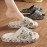 Men's Trendy Flower Print Slip On Platform Slides, Unisex Casual Open Toe Anti-skid Slippers For Indoor Outdoor Bathroom