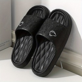 Men's Cloud Slides Pillow Sliders, Casual Non Slip Slippers, Open Toe Shoes With Embossed Whale For Indoor Outdoor Beach Shower, Spring And Summer