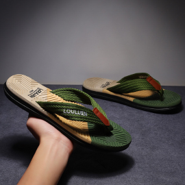 Men's Trendy New Color Block Flip Flops Quick Drying Slides Slippers For Indoor Outdoor Shower Beach Pool