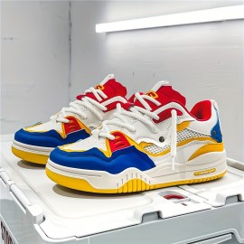 Men's Cute Chunky Skate Shoes With Good Grip, Breathable Lace-up Sneakers, Men's Footwear