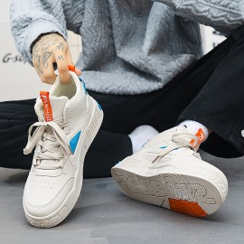 Men's Trendy High Top Skate Shoes, Comfy Non Slip Casual Lace Up Sneakers For Men's Outdoor Activities