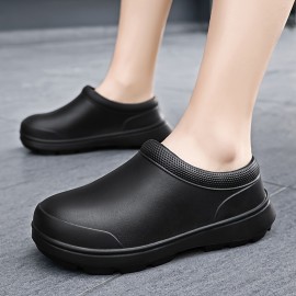 Men's Solid Closed Toe EVA Shoes, Oil Proof Waterproof Non-slip Slip On Shoes, Chef Shoes Kitchen Cook Shoes Hospital Shoes