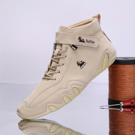 Men's PLUS SIZE Casual Ankle Boots, Breathable Slip-resistant Lace-up Walking Shoes For Outdoor, Spring Autumn And Winter