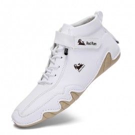 Men's PLUS SIZE Casual Ankle Boots, Breathable Slip-resistant Lace-up Walking Shoes For Outdoor, Spring Autumn And Winter