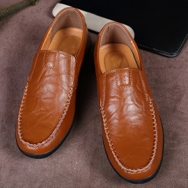 Men's Leather Loafer Shoes, Comfy Non-slip Slip On Shoes, Men's Shoes, Spring And Summer