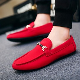 Men's Faux Suede Moccasin Loafer Shoes, Comfy Non-slip Slip On Shoes, Men's Shoes, Spring And Summer